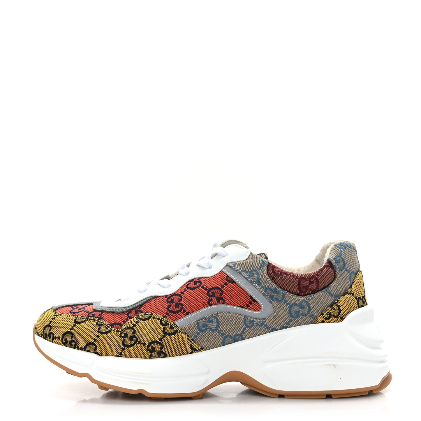 Monogram Multicolor Demetra Mens Rhyton Sneakers 8 Yellow Blue Great White Tabasco