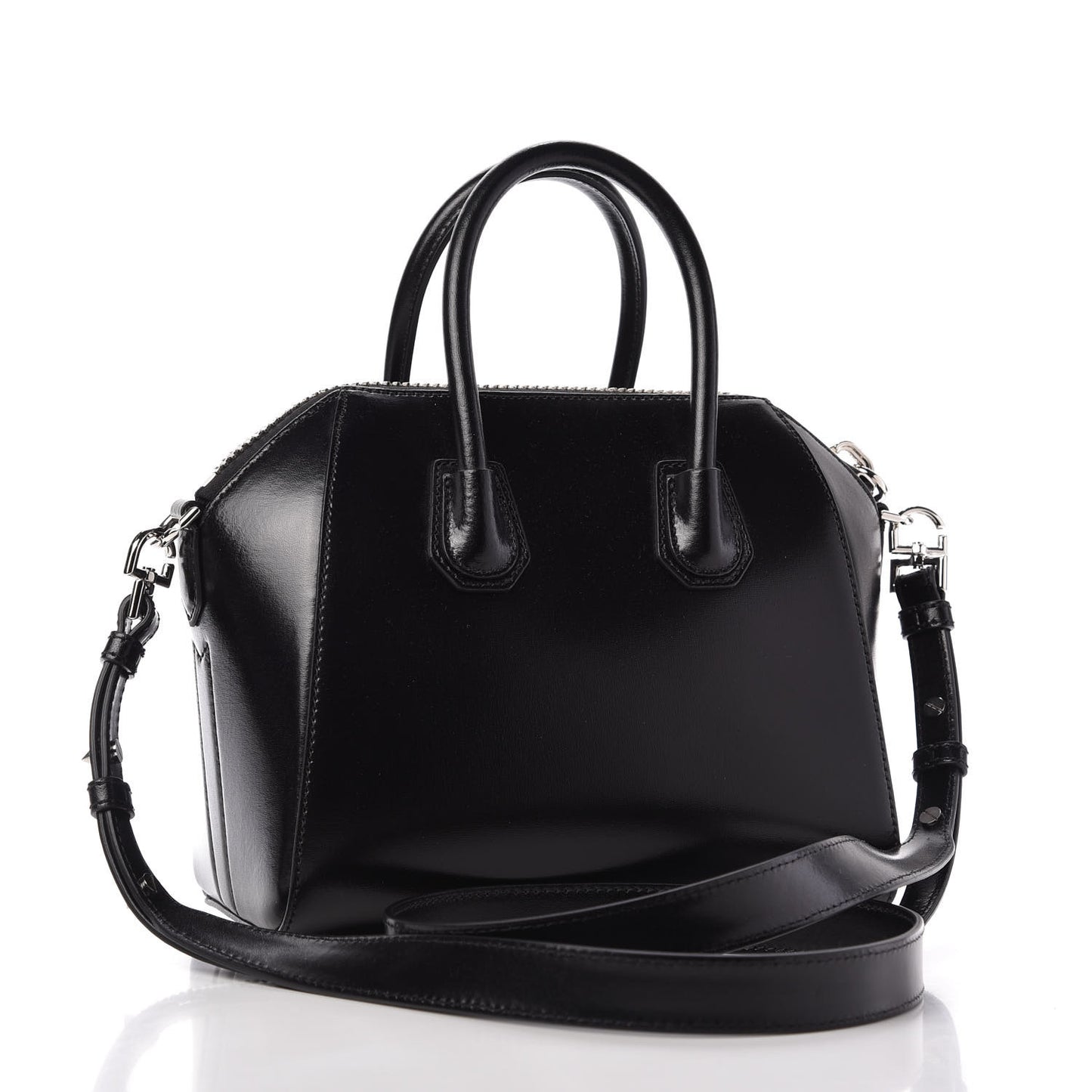 Shiny Lord Calfskin Mini Antigona Black