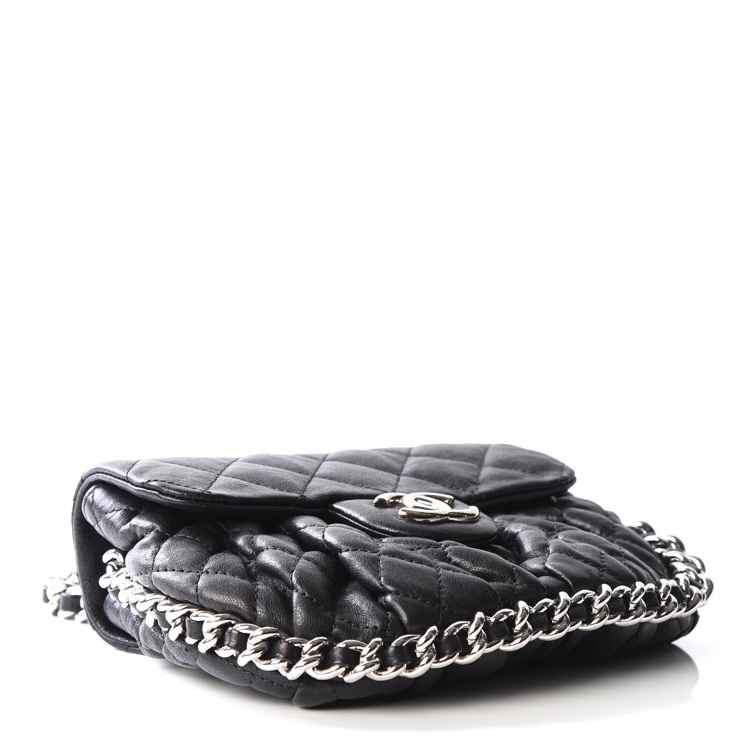 Chanel Washed Lambskin Mini Chain Around Messenger Black 3 of 10