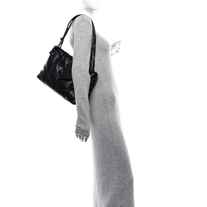 Saint Laurent Lambskin Quilted Monogram Monochrome Medium Loulou Puffer Chain Satchel Black 2 of 11