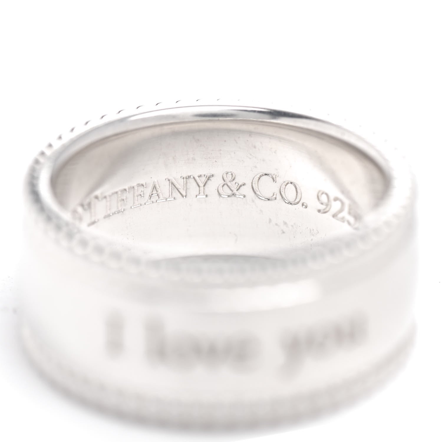 Tiffany Sterling Silver Milgrain I Love You Band Ring 46 3.75 4 of 4