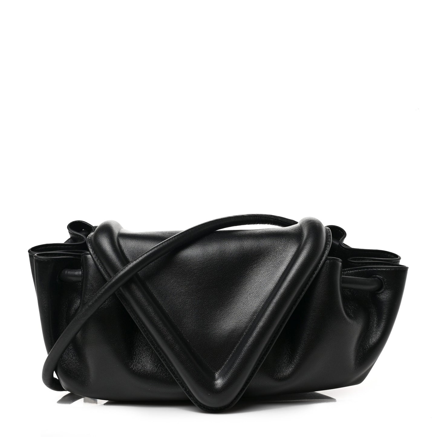 Lambskin Small Beak Triangle Flap Shoulder Bag Black