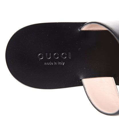 Gucci Calfskin GG Marmont Thong Sandals 36 Black 7 of 12