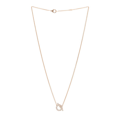 Hermes 18K Rose Gold Diamond Finesse Pendant Necklace 3 of 6