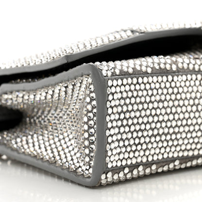 Balenciaga Strass Suede Hourglass Chain Bag Smoke Grey Crystal 9 of 10