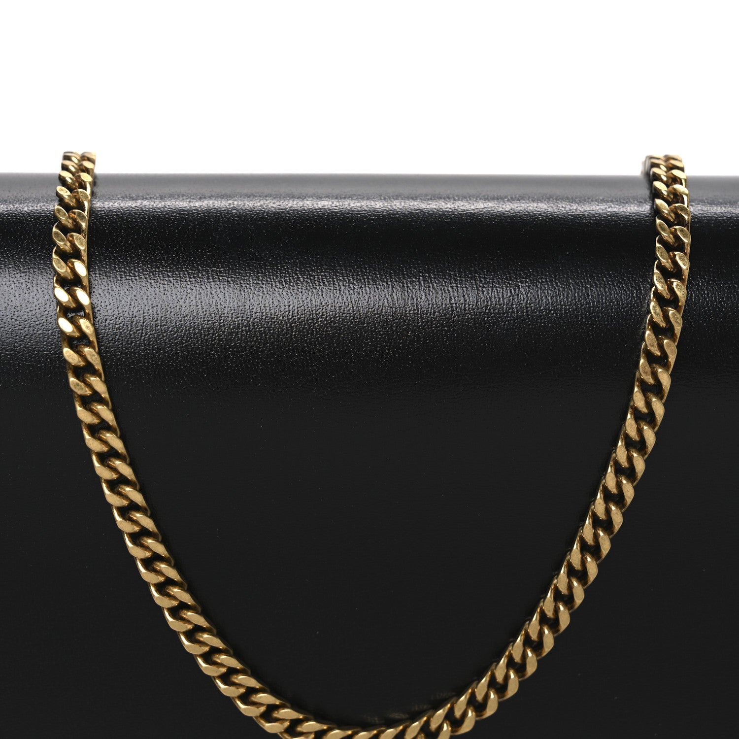 Saint Laurent Glossy Calfskin Monogram Chain Wallet Black 8 of 10