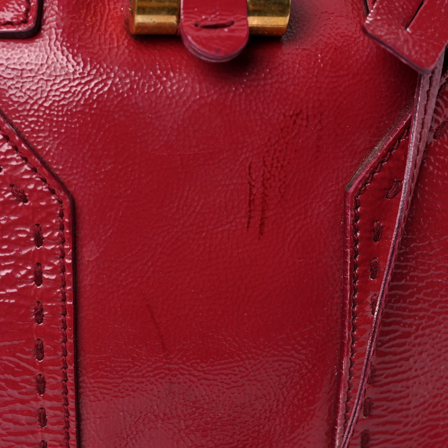 Patent Calfskin Medium Muse Red