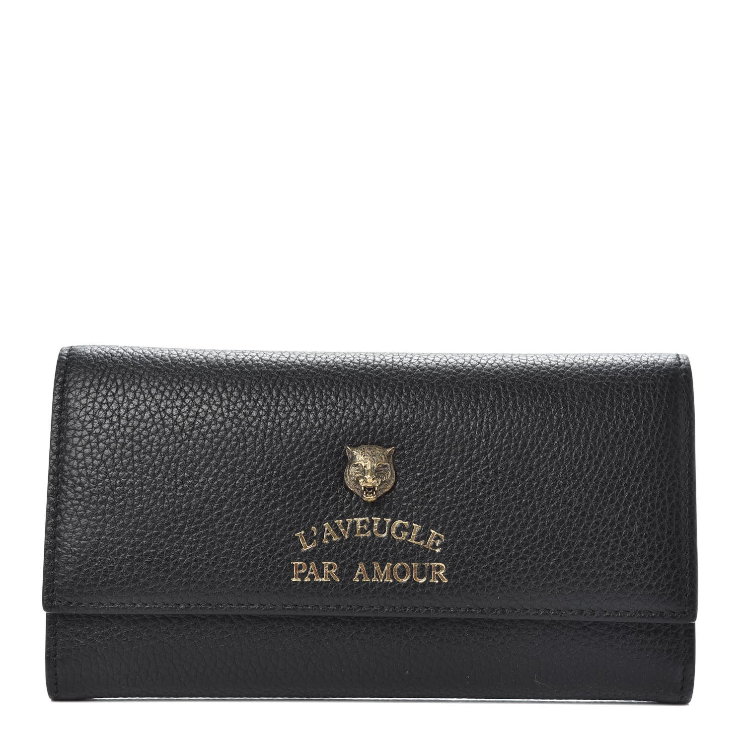 Gucci Calfskin Animalier Continental Wallet Black 1 of 9