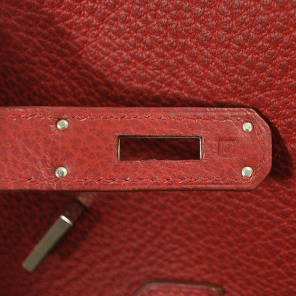 Hermes Clemence BIRKIN 35 Handbag Red - Bleu Red 7 of 12