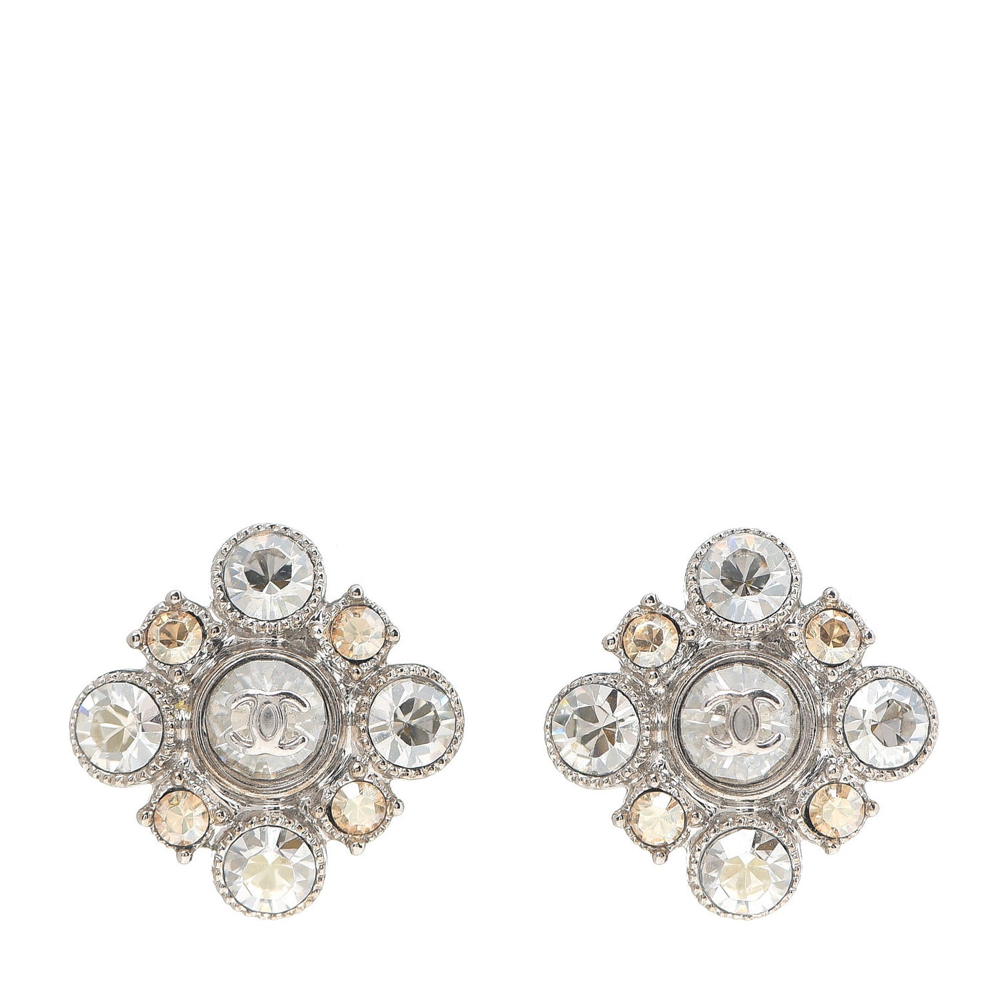 Crystal CC Earrings Silver