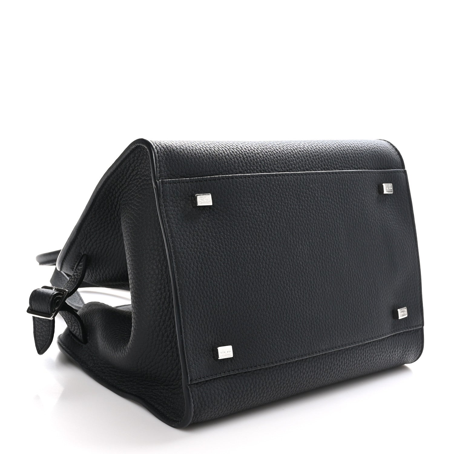 The Row Grained Calfskin Soft Margaux 10 Bag Black 4 of 11