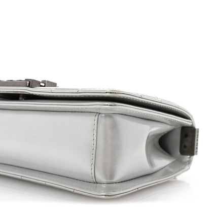 Chanel Iridescent Glazed Calfskin Small Boy Flap Silver 10 of 11