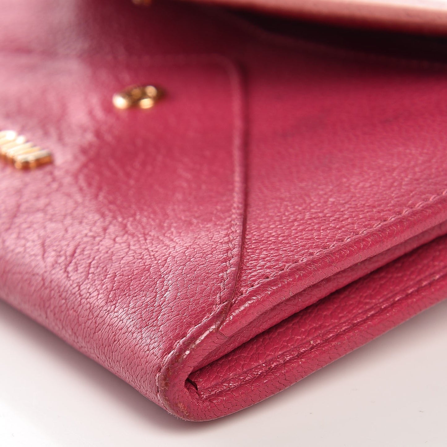Goatskin Madras Bicolor Envelope Wallet Rosa Peonia
