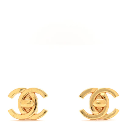 Chanel Metal CC Turnlock Clip On Earrings Gold 1 of 4