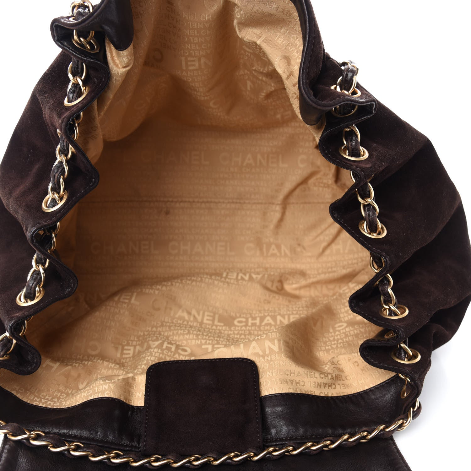 Chanel Suede Accordion Flap Brown 5 of 11
