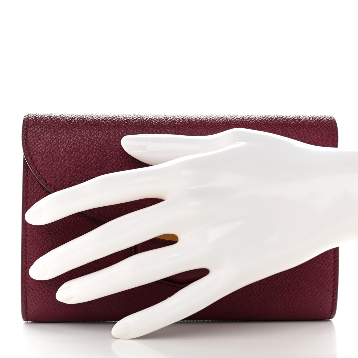 Grained Calfskin Medium Trotteur Multifunction Flap Wallet Plum