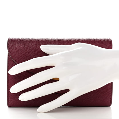 Celine Grained Calfskin Medium Trotteur Multifunction Flap Wallet Plum 2 of 15