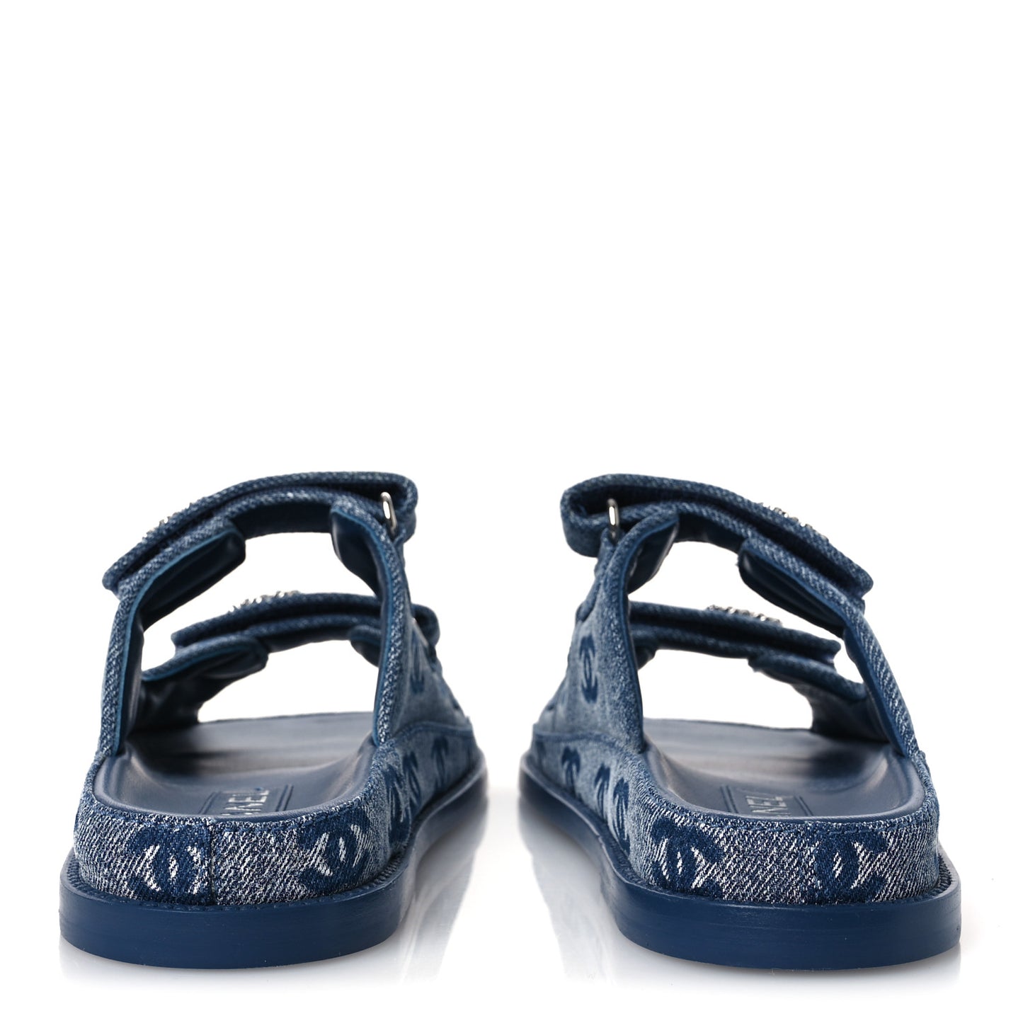 Denim CC Velcro Dad Chain CC Slide Sandals 37 Blue
