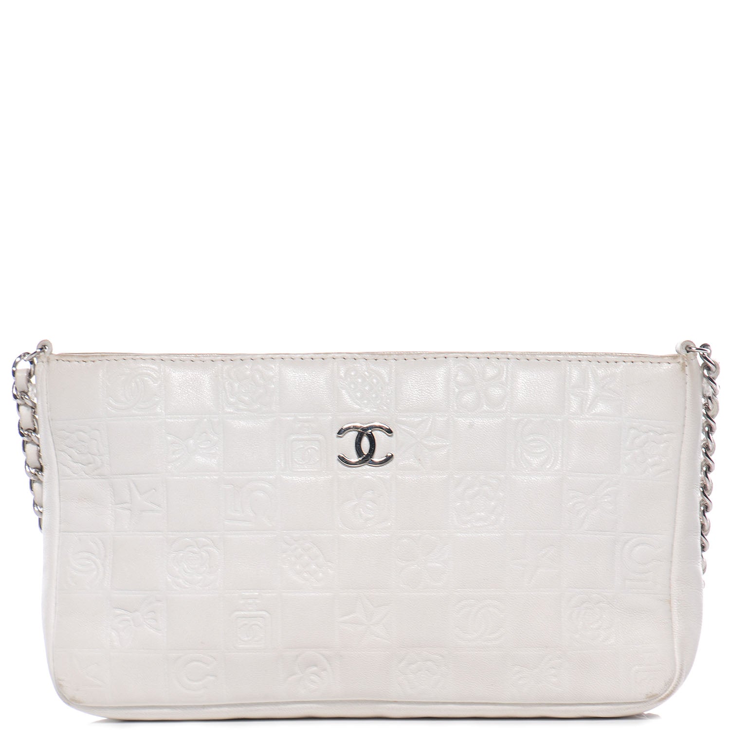 Chanel Lambskin Precious Symbols Pochette White 1 of 7