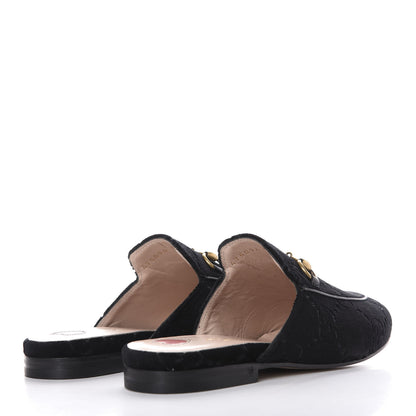 Gucci Velvet GG Monogram Womens Princetown Slippers 36 Black 4 of 11