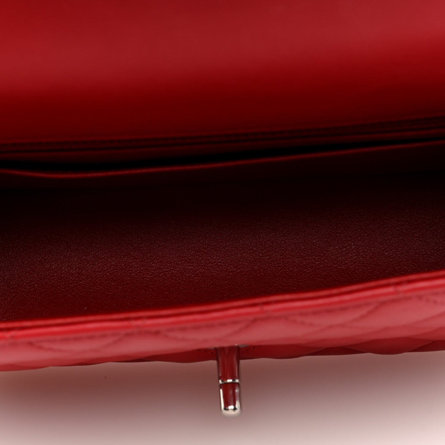 Chanel Lambskin Quilted Mini Rectangular Flap Red 4 of 9