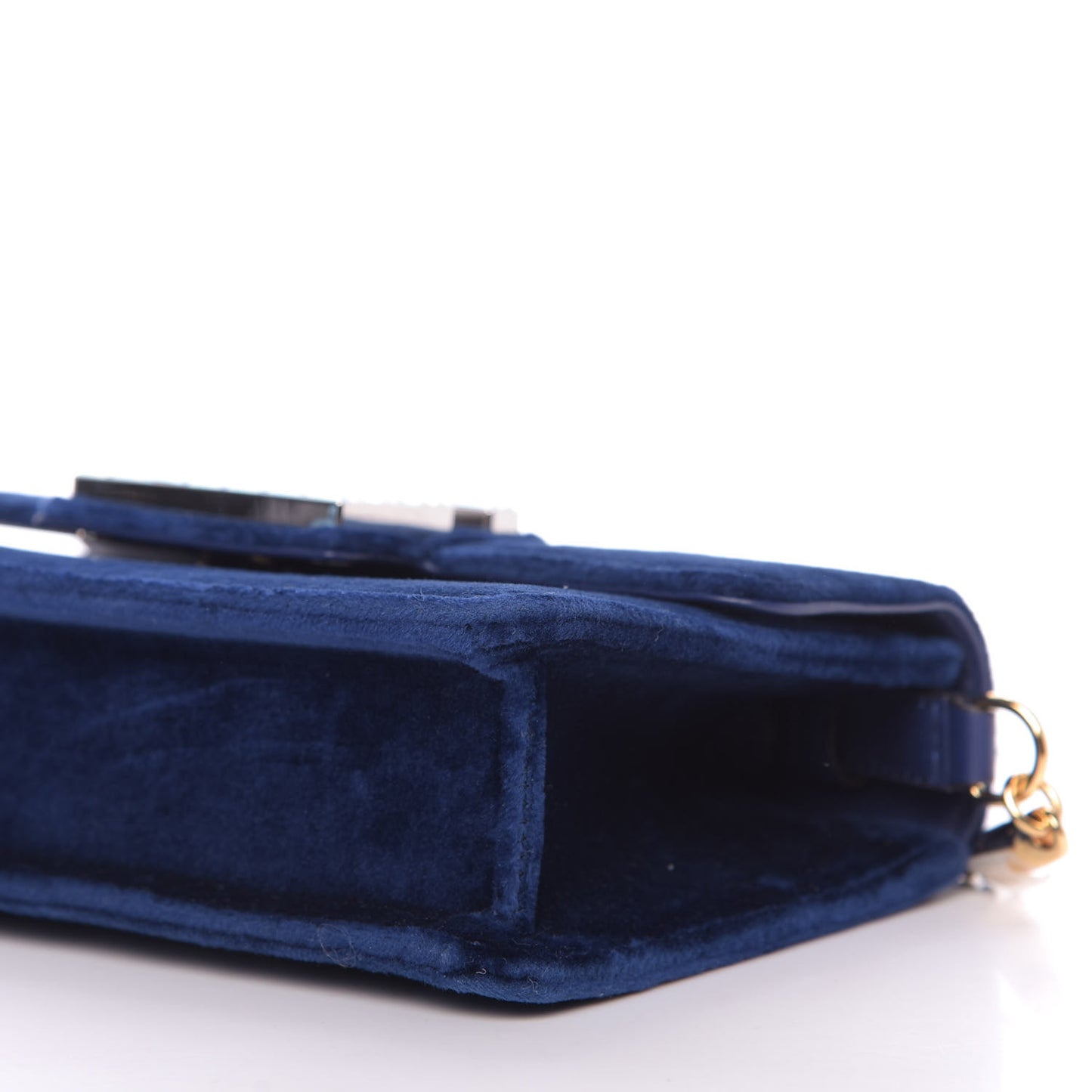 Velvet Crystal Square G Shoulder Bag Cobalt Blue