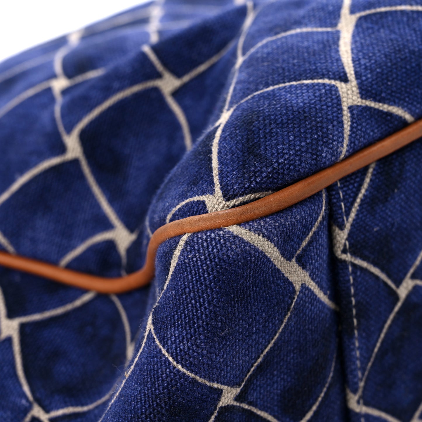 Natural Linen Calfskin Tote White Rope