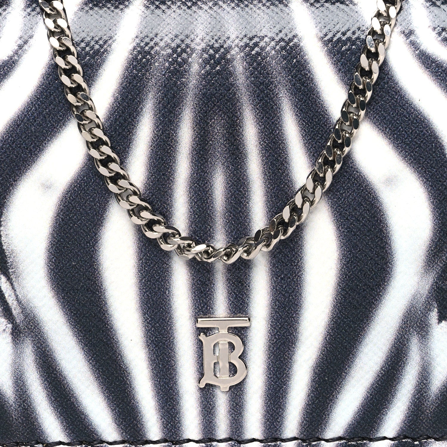 Burberry Calfskin Zebra Wallet on Chain Black White 8 of 11