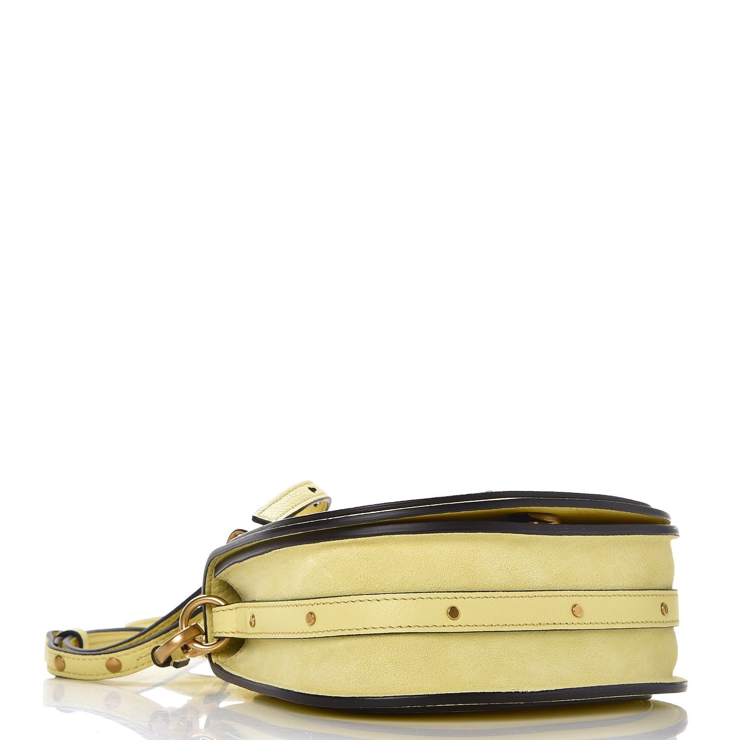 Chloe Calfskin Suede Small Nile Bracelet Bag Lemonade 4 of 7