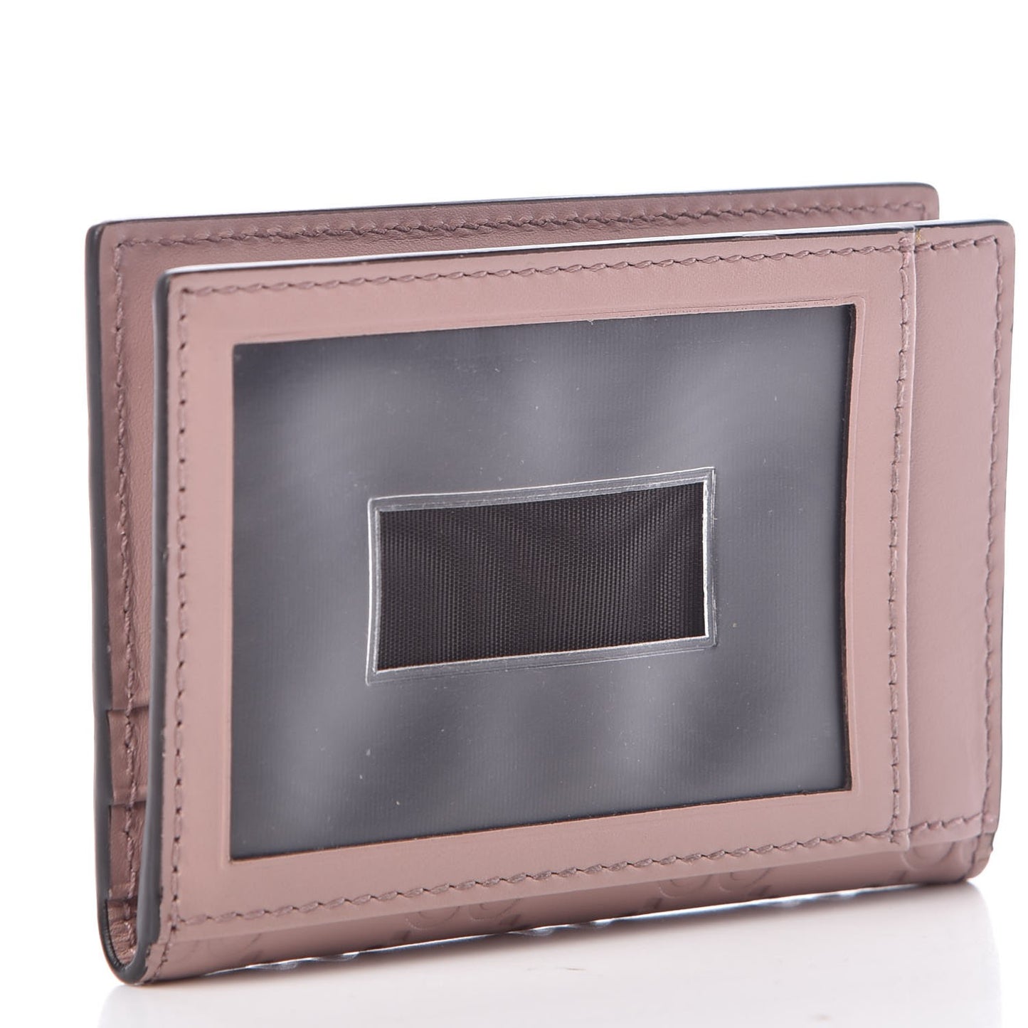 Guccissima Bow Train Pass Case Soft Pink