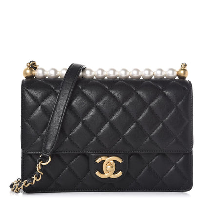 Chanel Lambskin Quilted Small Chic Pearls Flap Black 1 of 9