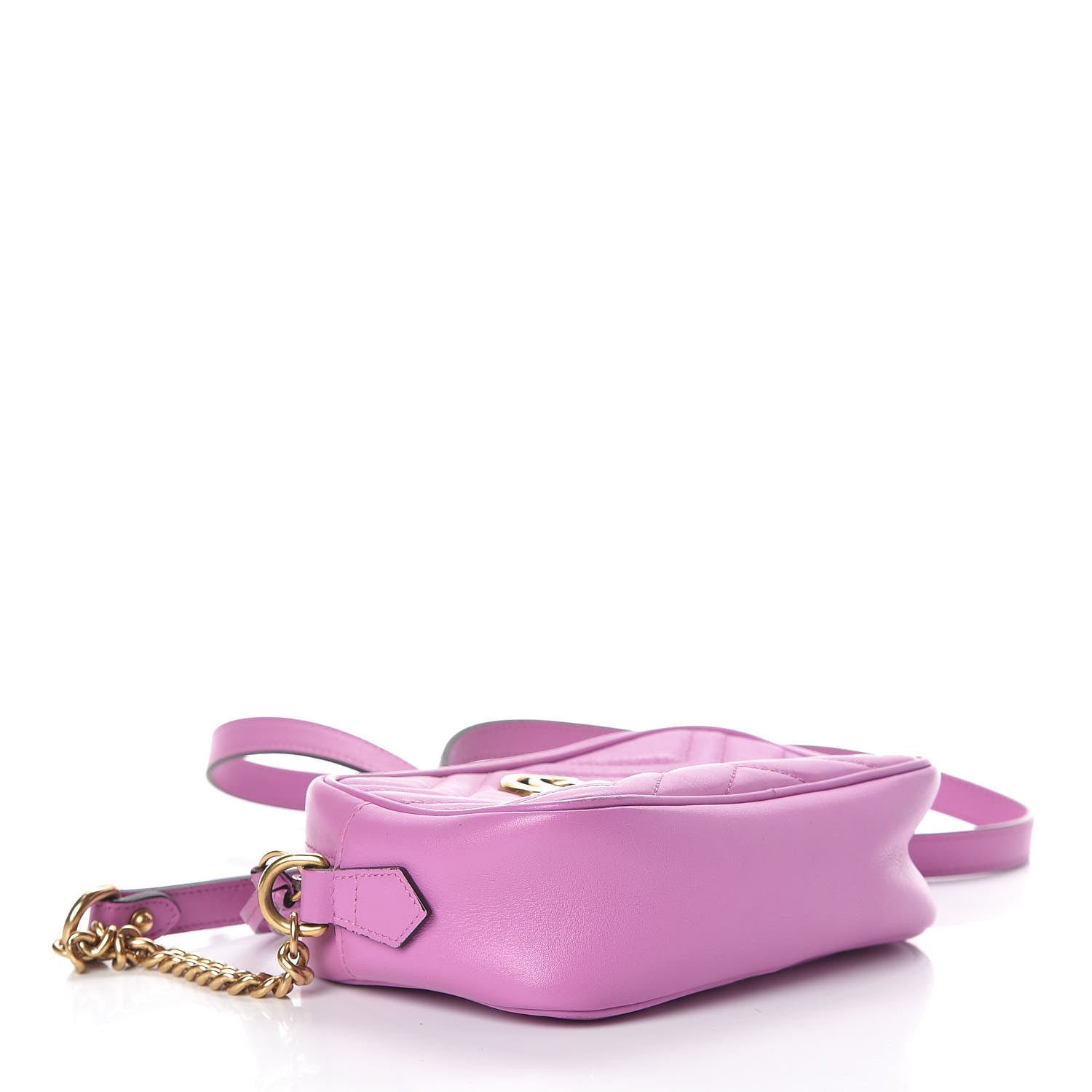 Gucci Calfskin Matelasse Mini GG Marmont Chain Shoulder Bag Candy Mousse 4 of 16
