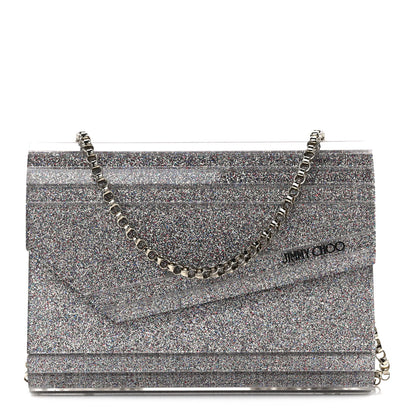 Jimmy Choo Acrylic Glitter Micro Candy Clutch Silver 1 of 11