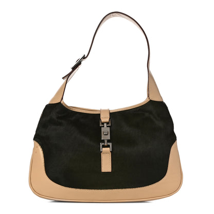 Gucci Calfskin Pony Hair Jackie O Hobo Brown Black 1 of 10