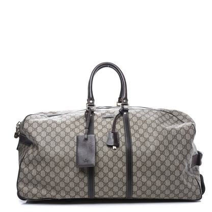 Gucci GG Plus Monogram Large Carry On Duffle Trolley Brown 1 of 24