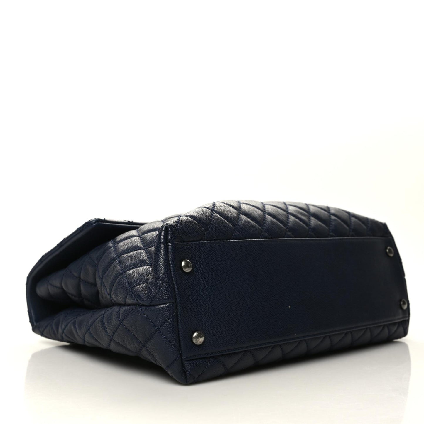 Caviar Quilted Medium Coco Handle Flap Navy Blue