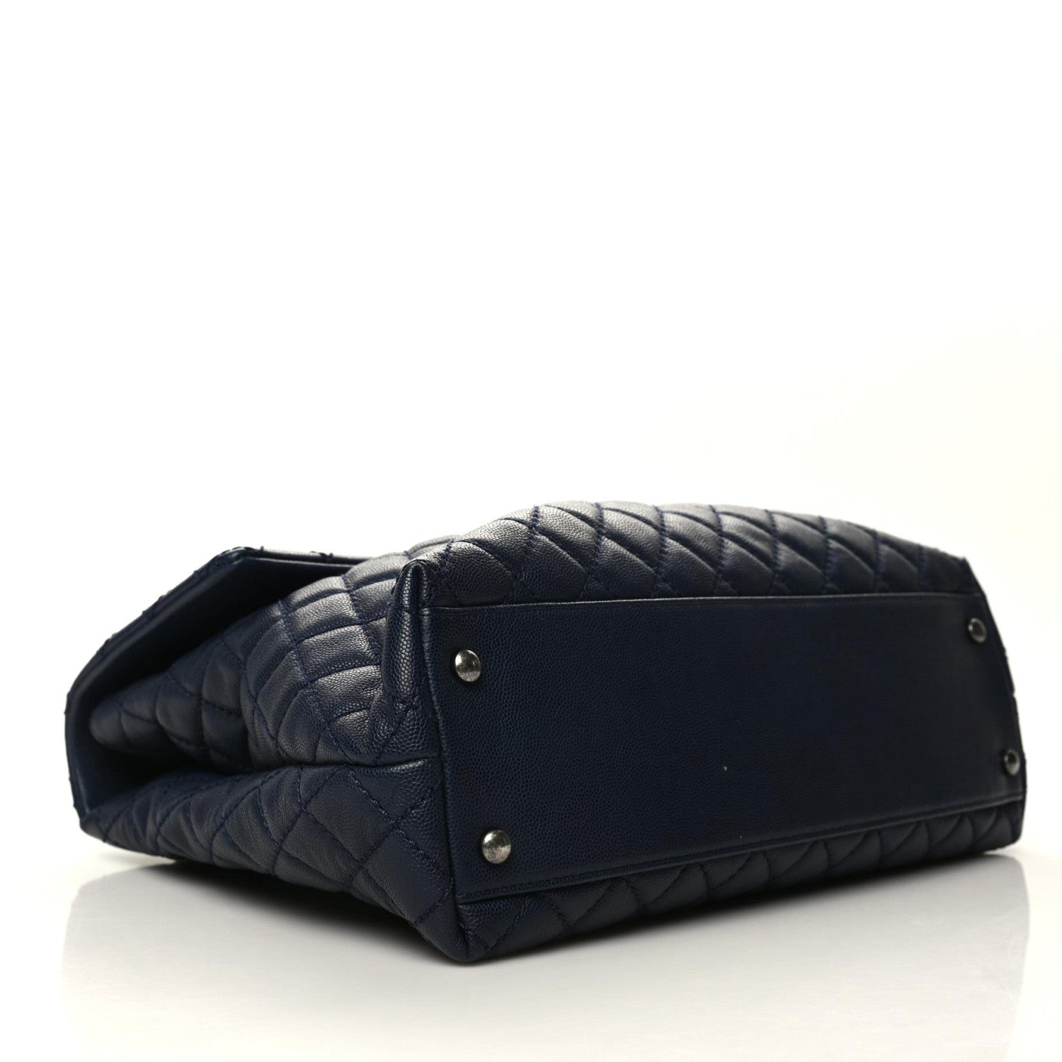 Chanel Caviar Quilted Medium Coco Handle Flap Navy Blue 4 of 11