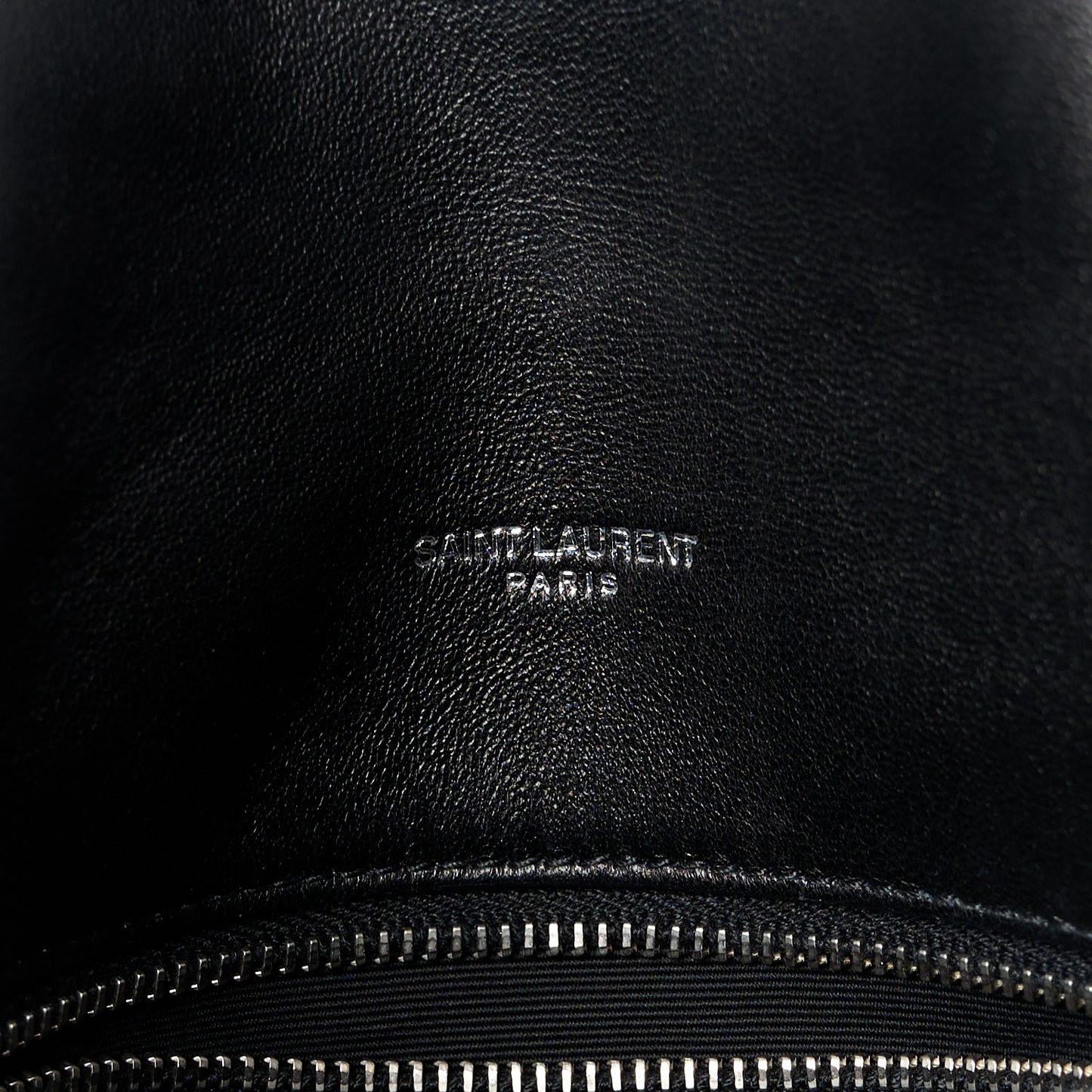 Lambskin Quilted Small Loulou Puffer Monogram Chain Satchel Black