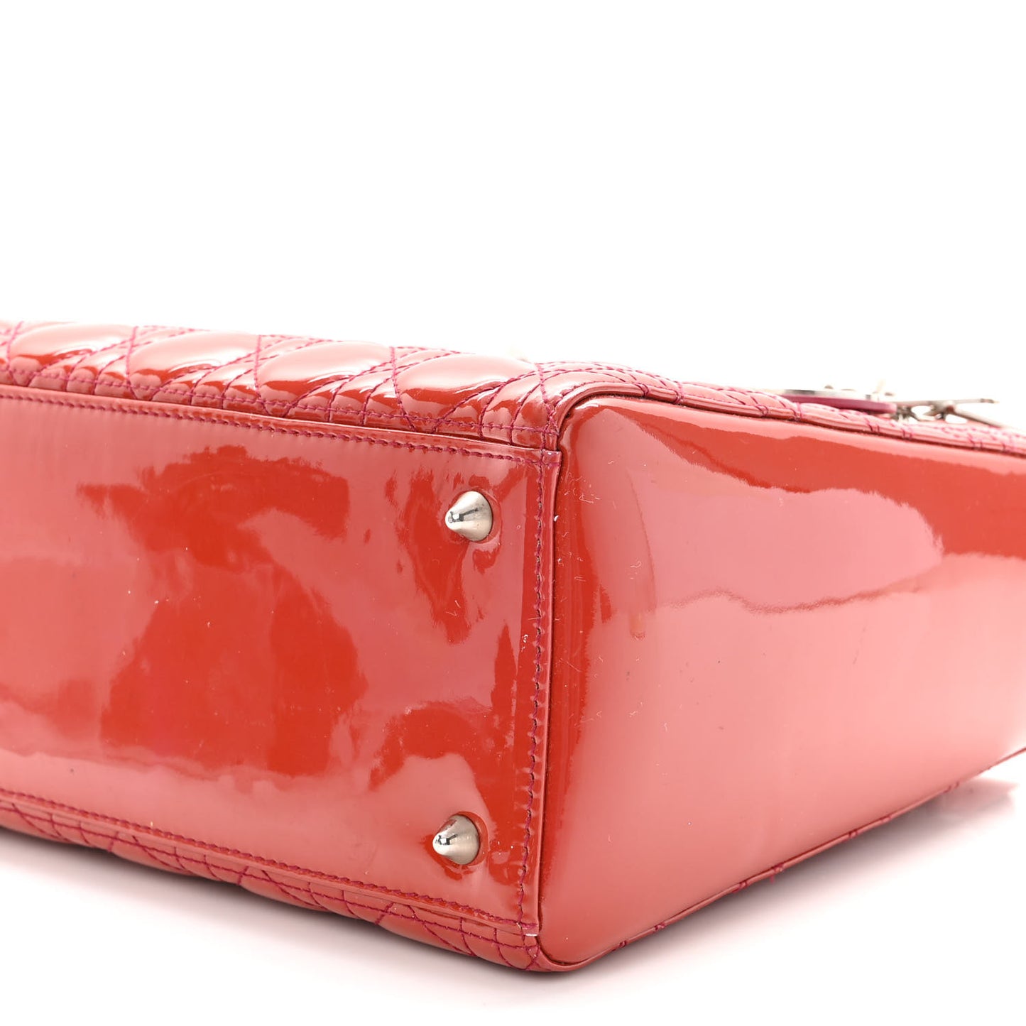 Patent Cannage Medium Lady Dior Dark Pink