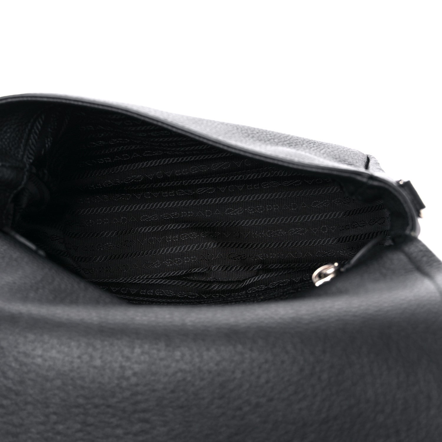 Prada Vitello Daino Soft Flap Crossbody Black 5 of 8