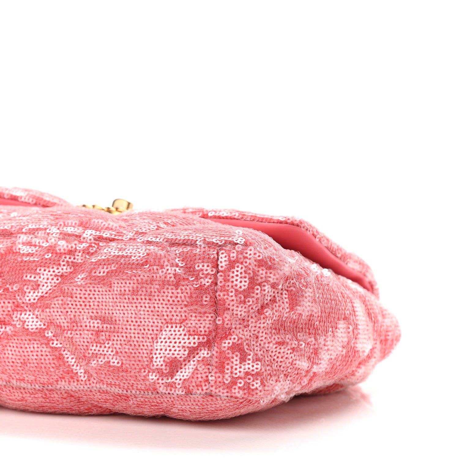 Chanel Sequin Quilted Medium Chanel 19 Flap Coral 10 of 11