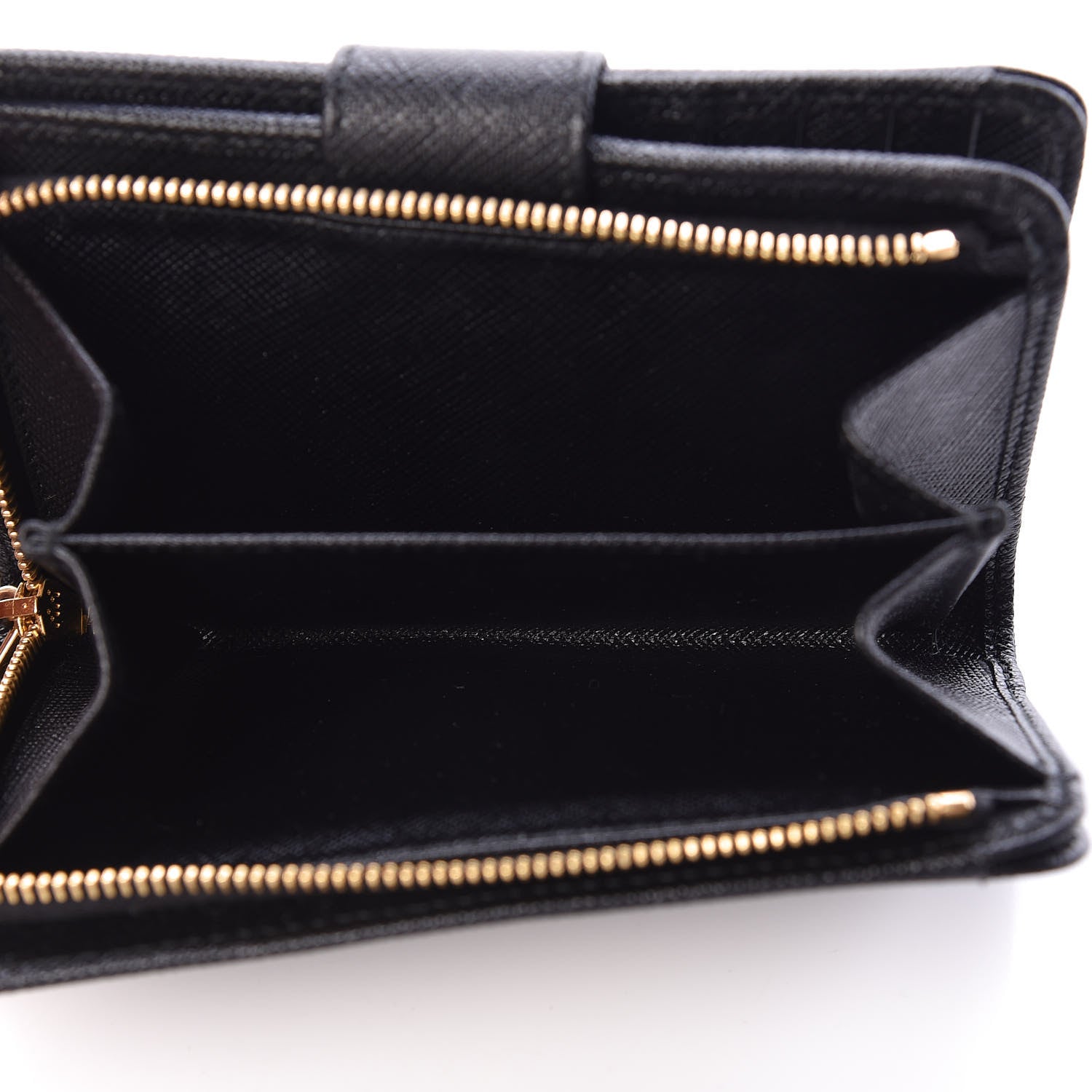 Prada Saffiano Metal Compact Wallet Black 5 of 8