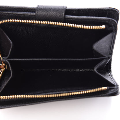 Prada Saffiano Metal Compact Wallet Black 5 of 8