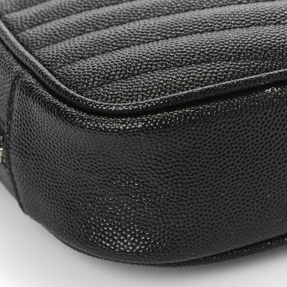 Saint Laurent Grain De Poudre Matelasse Monogram Mini Lou Camera Bag Black 7 of 8