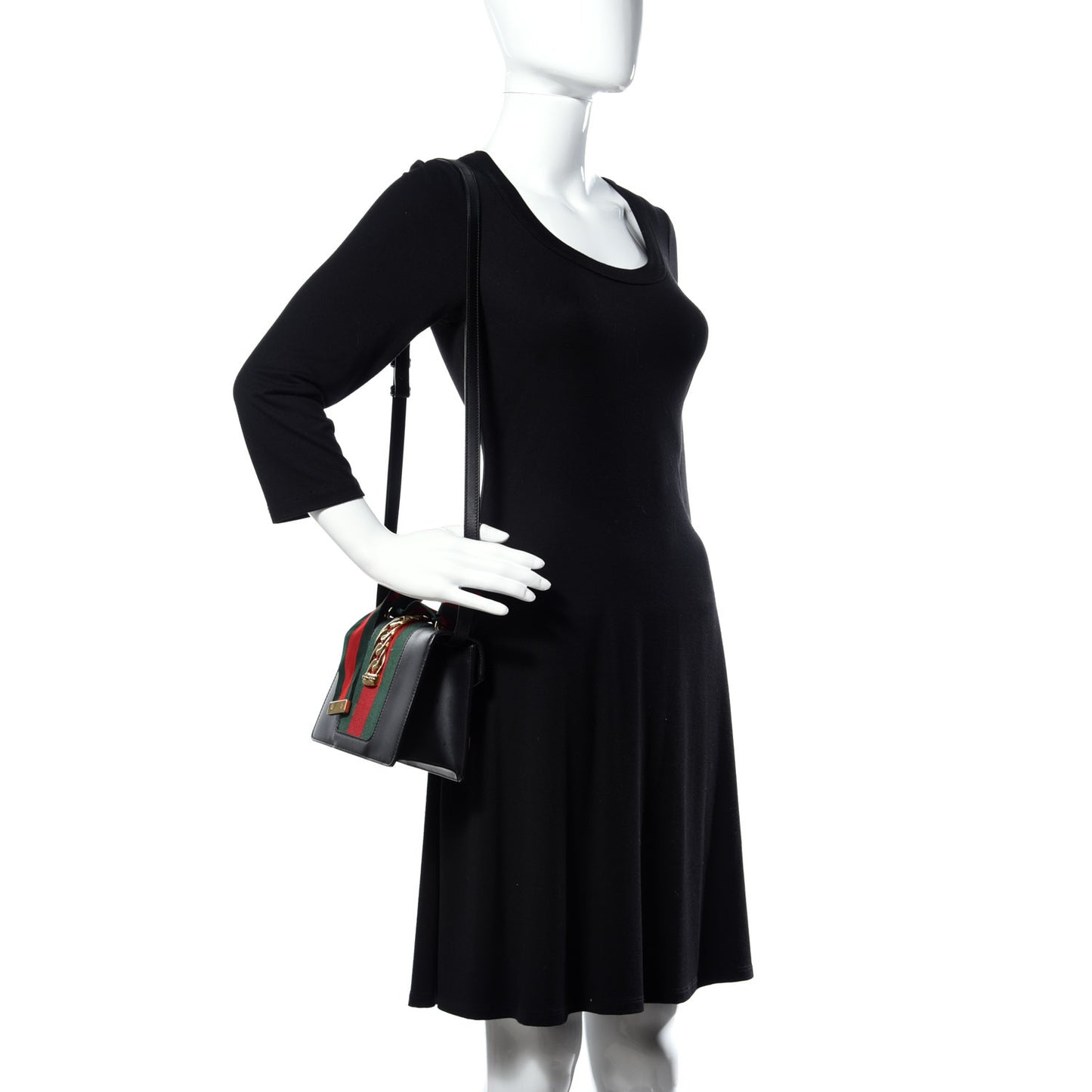 Calfskin Mini Sylvie Top Handle Bag Black
