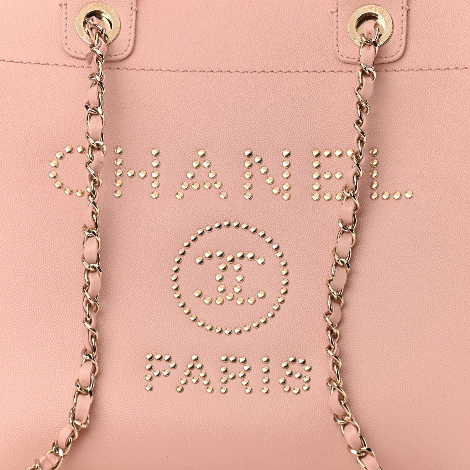 Chanel Caviar Medium Studded Deauville Tote Light Pink 9 of 12