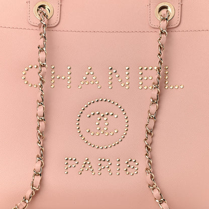 Chanel Caviar Medium Studded Deauville Tote Light Pink 9 of 12