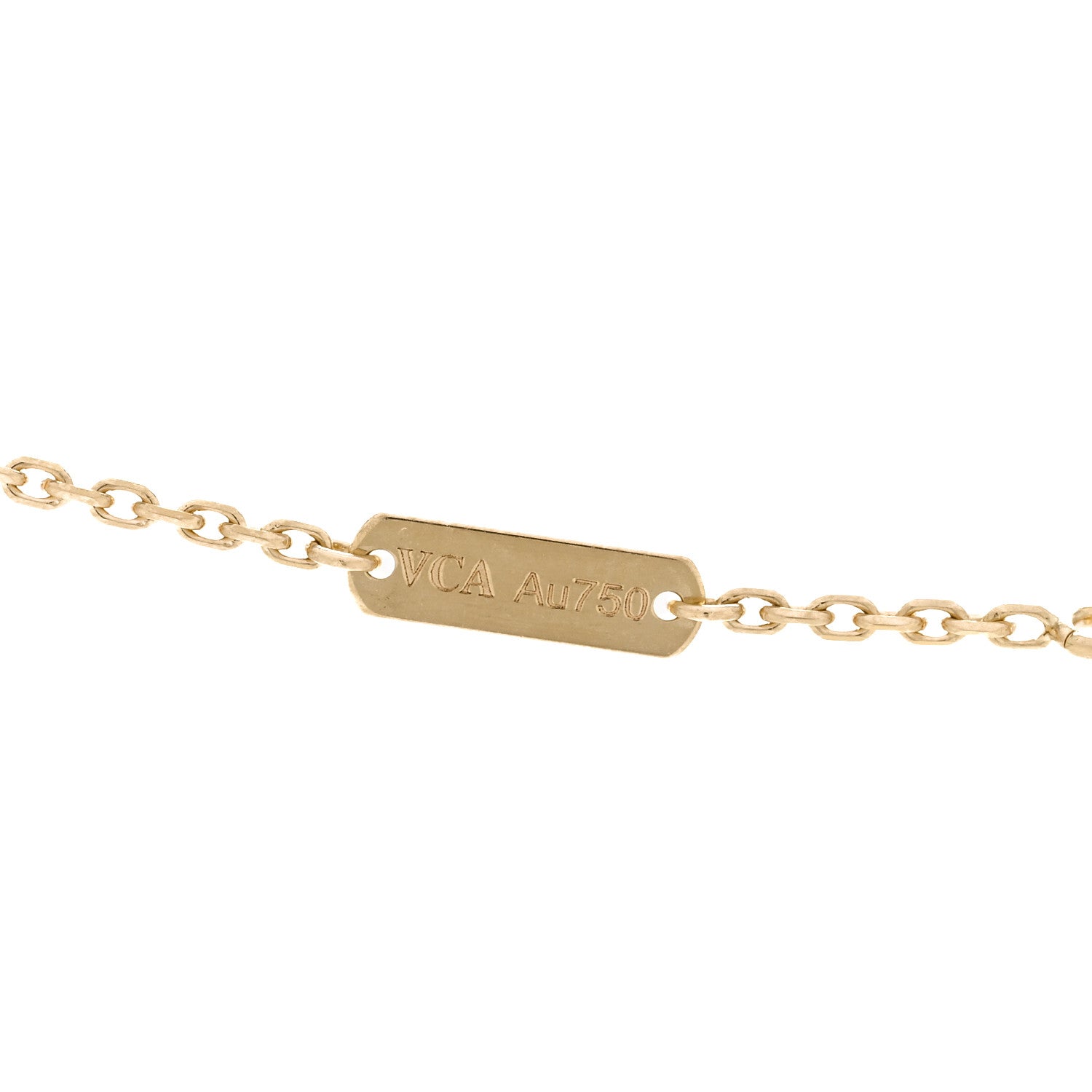 Van Cleef & Arpels 18K Yellow Gold Guilloche Vintage Alhambra Pendant Necklace 6 of 6