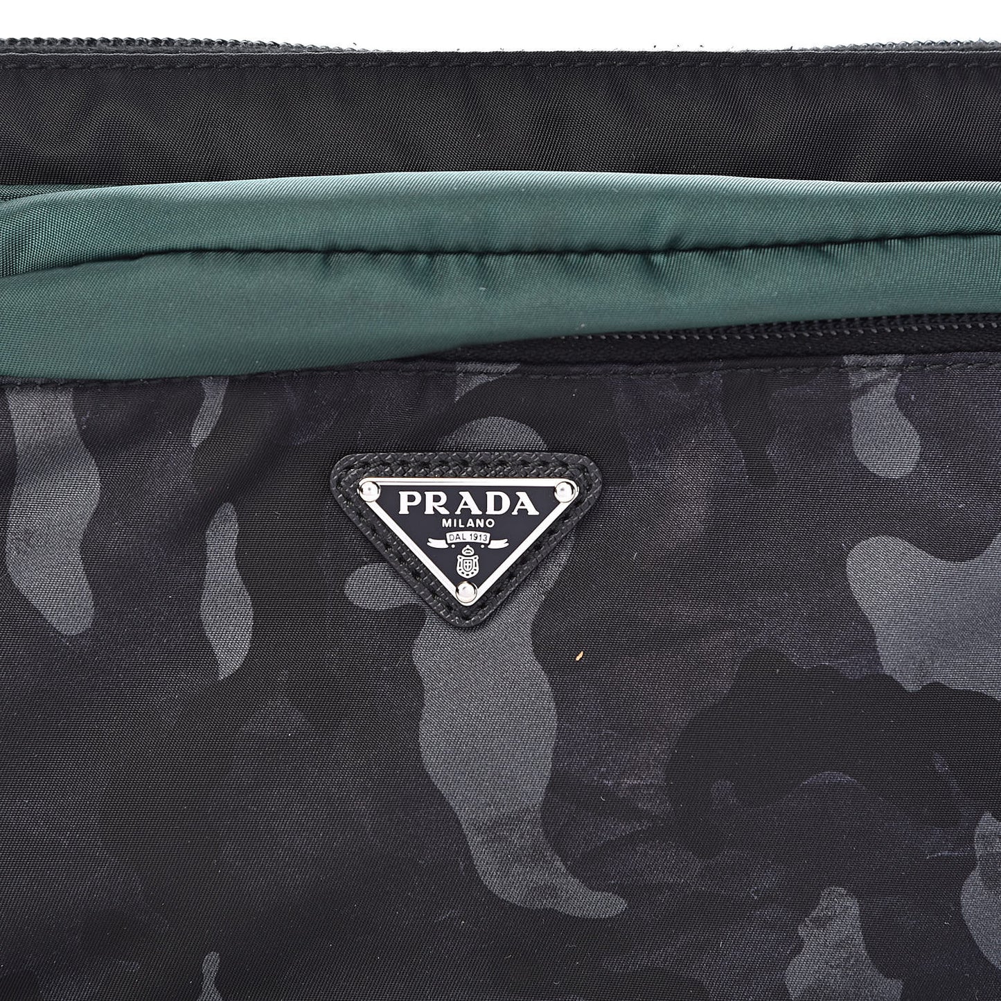 Nylon Camouflage Print Pouch Blue