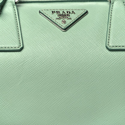 Prada Saffiano Lux Top Handle Crossbody Bag Acquamarina 7 of 10